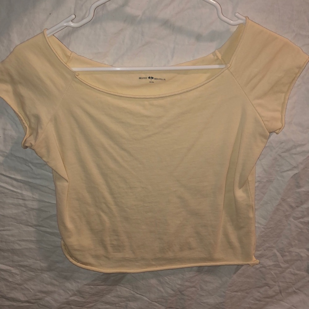 Yellow Tight Crop Top (off the shoulder)